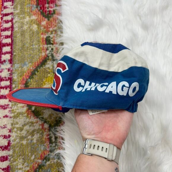 Vintage 80s MLB Chicago Cubs Baseball Hat Cap One Size OS Blue Red White - Picture 5 of 11